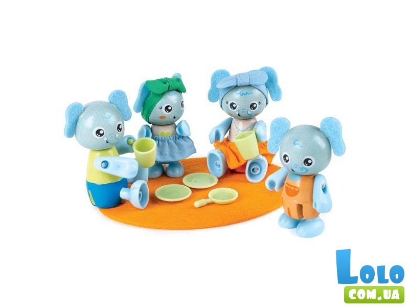 Деревянный набор фигурок Семья слоников, Hape