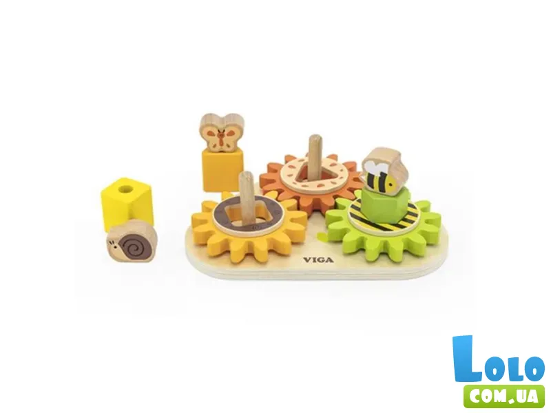 Развивающая игрушка Зверята на шестеренках, Viga Toys
