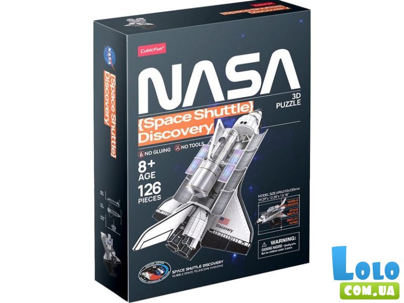 3D пазл NASA Космический шаттл Дискавери, CubicFun, 126 эл.