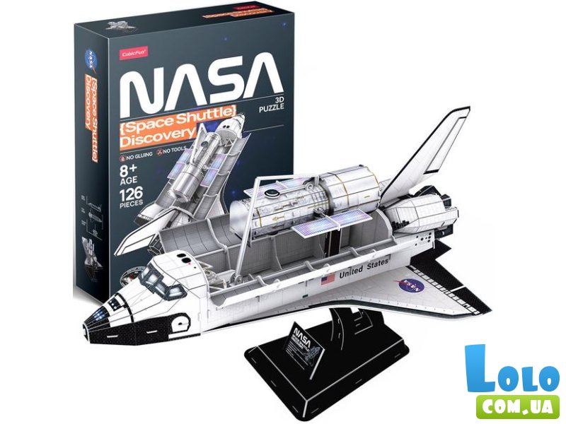 3D пазл NASA Космический шаттл Дискавери, CubicFun, 126 эл.