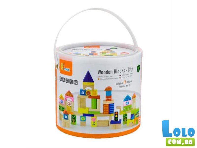 Деревянные кубики Город, Viga Toys