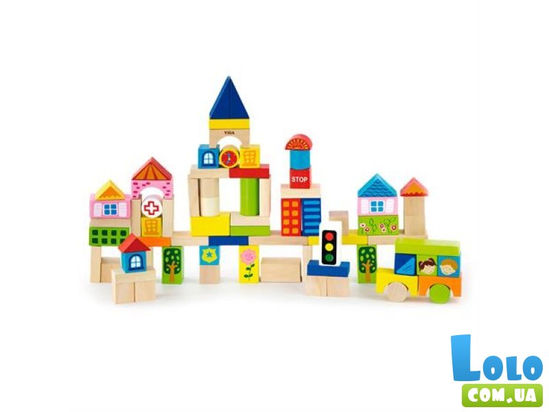 Деревянные кубики Город, Viga Toys
