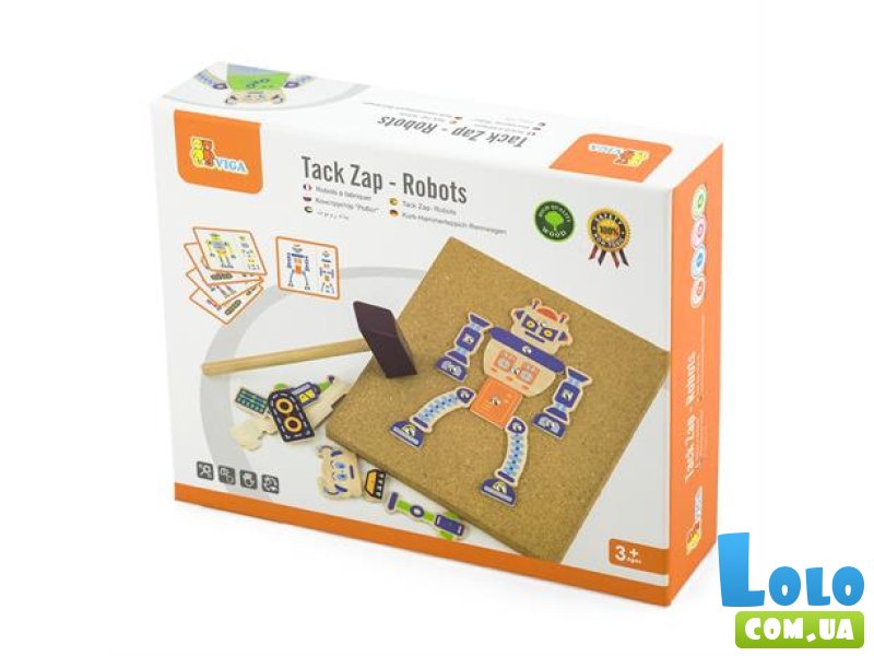 Набор для творчества Деревянная аппликация Робот, Viga Toys