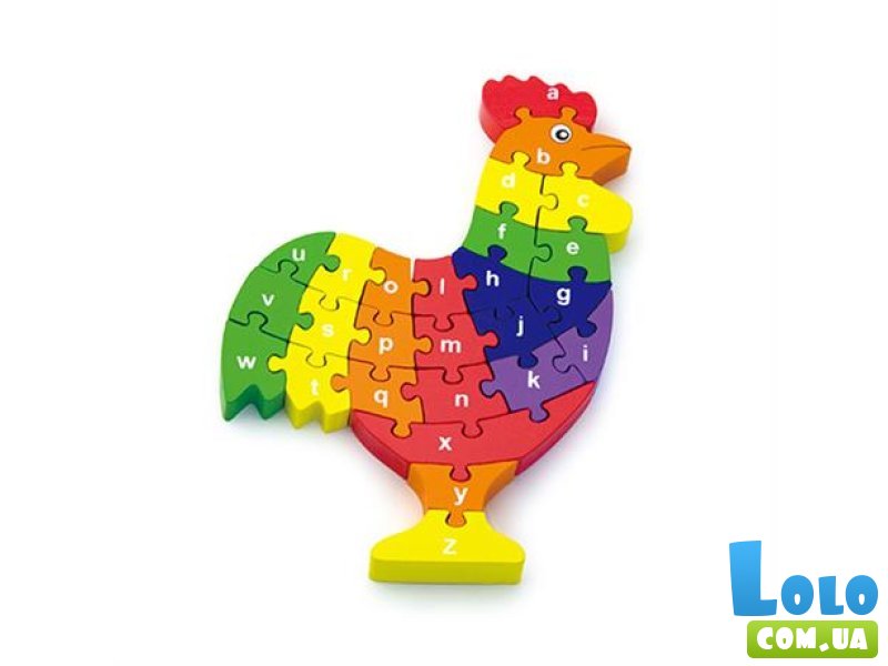 Деревянный пазл Петушок по буквам, Viga Toys, 26 эл.