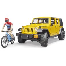 Машина Jeep Wrangler Rubicon с фигуркой велосипедиста, Bruder