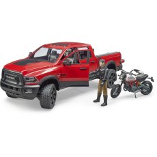 Внедорожник Dodge RAM 2500 с мотоциклистом, Bruder