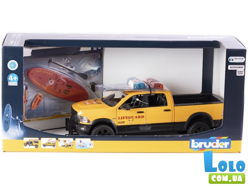 Машина спасательна RAM 2500 с фигуркой спасателя, Bruder