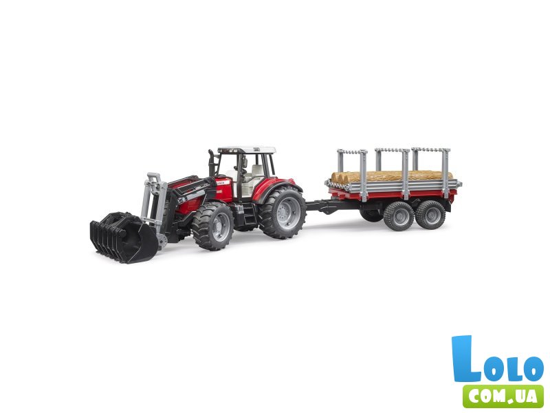 Трактор Massey Ferguson с прицепом, Bruder