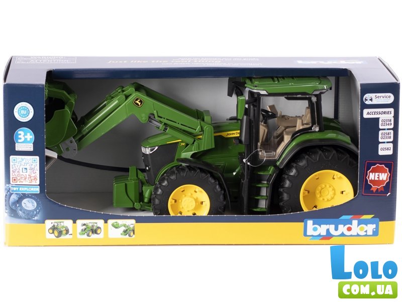 Трактор John Deere 7R 350 с передним погрузчиком, Bruder