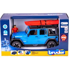 Машина Jeep Wrangler Rubicon Unlimited с каяком и фигуркой, Bruder