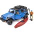 Машина Jeep Wrangler Rubicon Unlimited с каяком и фигуркой, Bruder