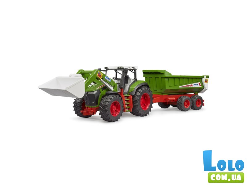 Трактор Roadmax с передним погрузчиком и прицепом, Bruder