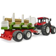 Трактор Roadmax с прицепом и бревнами, Bruder