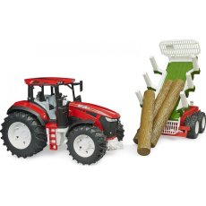 Трактор Roadmax с прицепом и бревнами, Bruder