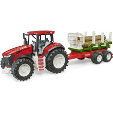 Трактор Roadmax с прицепом и бревнами, Bruder