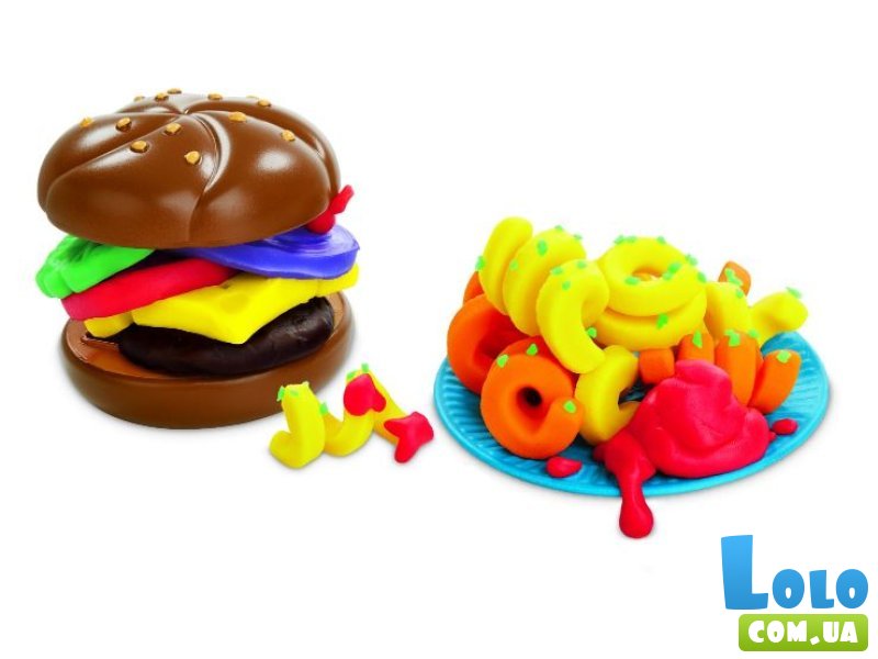 Набор для творчества с массой для лепки Гамбургеры, фри и бублики, Play-Doh