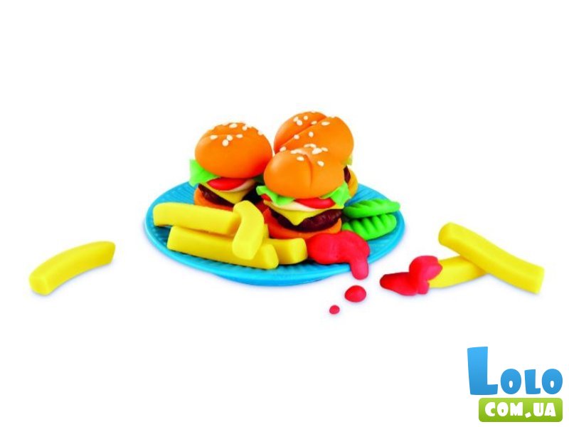 Набор для творчества с массой для лепки Гамбургеры, фри и бублики, Play-Doh