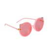 Очки солнечные детские Кошачьи глазки с ушками, украшенные стразами, Lukky (розовый)