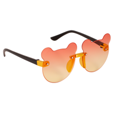 Очки солнечные детские Мишки с ушками, украшенные стразами, Lukky Fashion (розово-золотой)