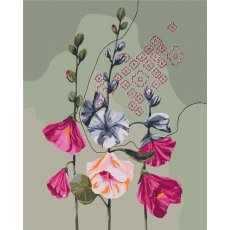 Картина по номерам Мальвы расцвели © Екатерина Савич, Brushme (40х50 см)