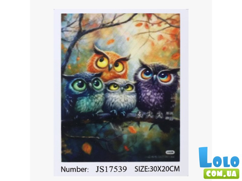 Алмазная мозаика Красочные совы, TK Group (30х20 см)