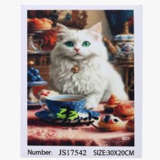 Алмазная мозаика Зеленоглазый кот, TK Group (30х20 см)
