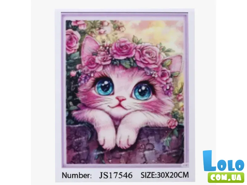 Алмазная мозаика Котенок в венке, TK Group (30х20 см)