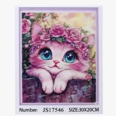 Алмазная мозаика Котенок в венке, TK Group (30х20 см)