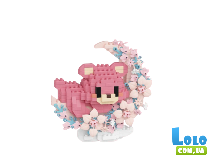 Конструктор Розовый медведь на цветочной луне (8975), 434 дет.