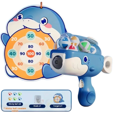 Пистолет для малышей с мишенью и большими шариками Кит (синий)