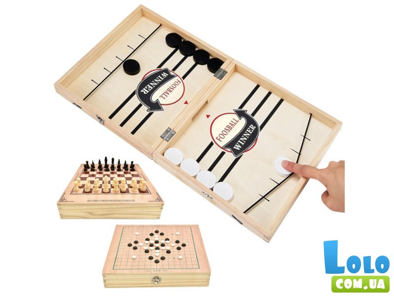 Настольная игра 3 в 1 Го, шахматы, футбол
