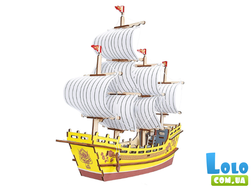 Деревянный пазл Парусник, 77 эл.