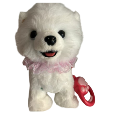 Мягкая интерактивная игрушка Собачка (белая с розовым кружевом)