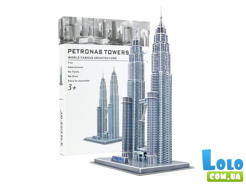 Картонный 3D пазл Башни Петронас, 86 эл.