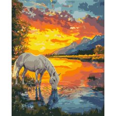 Картина по номерам Лошадь на рассвете, Brushme (40x50 см)