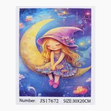 Алмазная мозаика Девочка на луне, TK Group (20х30 см)