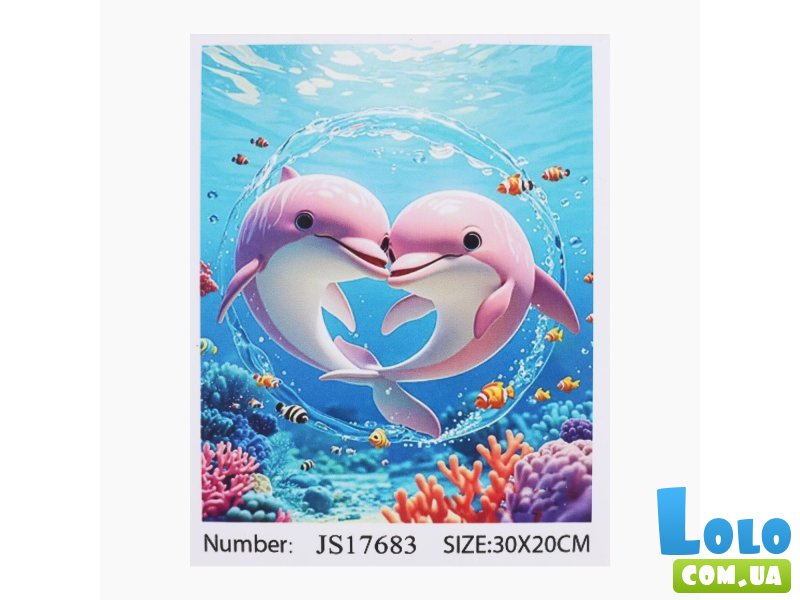 Алмазная мозаика Дельфины, TK Group (20х30 см)