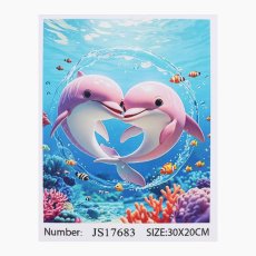 Алмазная мозаика Дельфины, TK Group (20х30 см)