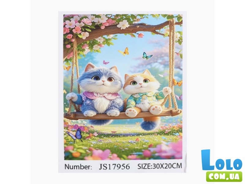 Алмазная мозаика Котята на качелях, TK Group (20х30 см)