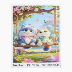 Алмазная мозаика Котята на качелях, TK Group (20х30 см)