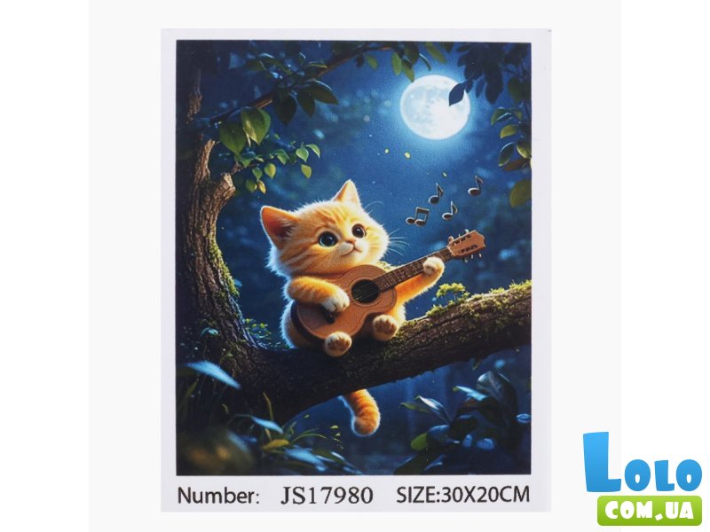 Алмазная мозаика Котенок с гитарой, TK Group (20х30 см)