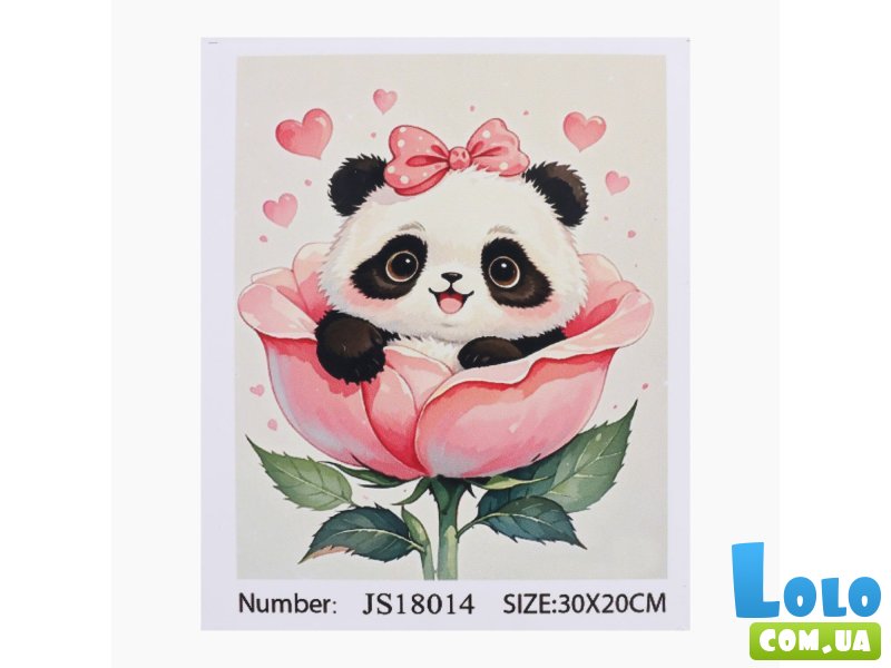 Алмазная мозаика Панда в розе, TK Group (20х30 см)