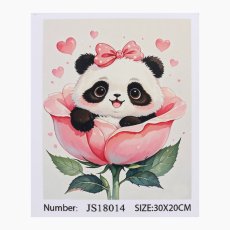 Алмазная мозаика Панда в розе, TK Group (20х30 см)