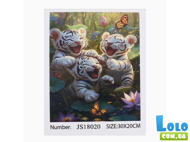 Алмазная мозаика Белые тигрята, TK Group (20х30 см)