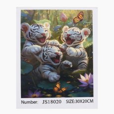 Алмазная мозаика Белые тигрята, TK Group (20х30 см)