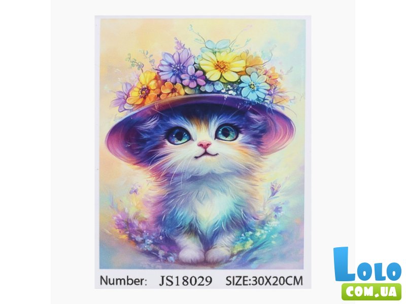 Алмазная мозаика Кошка в шляпе, TK Group (20х30 см)