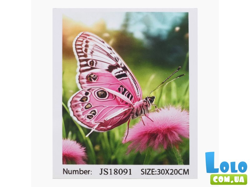 Алмазная мозаика Розовая бабочка, TK Group (20х30 см)