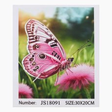 Алмазная мозаика Розовая бабочка, TK Group (20х30 см)