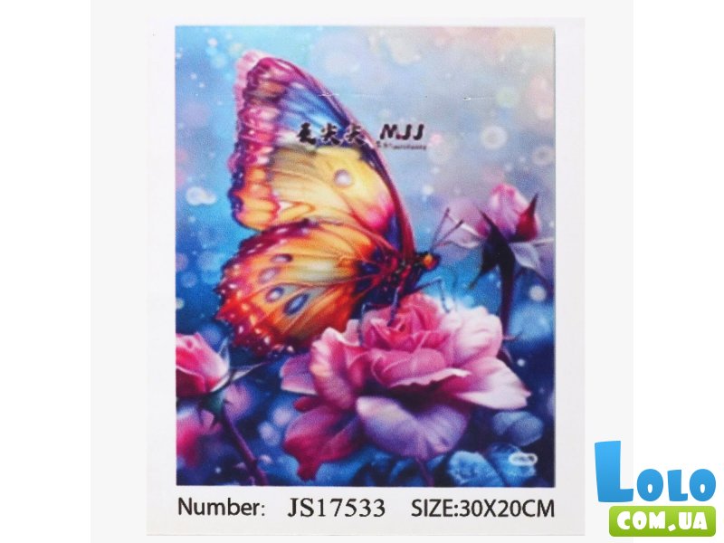 Алмазная мозаика Бабочка на цветах, TK Group (20х30 см)