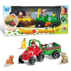 Трактор интерактивный с прицепом и фигурками животных, WToys (в ассортименте)